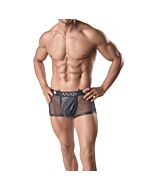 Anais Men Black Mesh & Leather Boxer