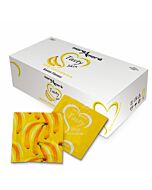 Moreamore condones  sabor platano (caja 100 unid)