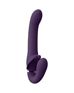 SATU - PULSE-WAVE & VIBRATING STRAPLESS STRAPON - PURPLE