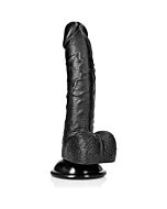 RealRock - Pene Realístico Curvado con Testículos y Ventosa - 7''/18 cm