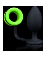 Ouch! Anillo para el Pene con Plug Anal - Glow in the Dark