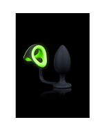 Ouch! Anillo para Pene con Plug Anal - Glow in the Dark