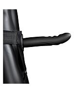 Ouch! Arnés Strap-On Hueco Curvo Texturizado - Negro 20cm