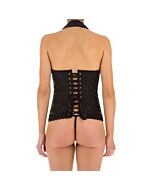 Corset Metálico Negro Seductora Nocturna
