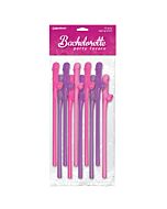 Bachelorette pajitas pene rosa-lila 10 uds