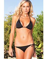 Leg avenue bikini de triangulo con brasilea fruncido negro