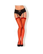 Kiss me medias rojas con broche para liguero negro