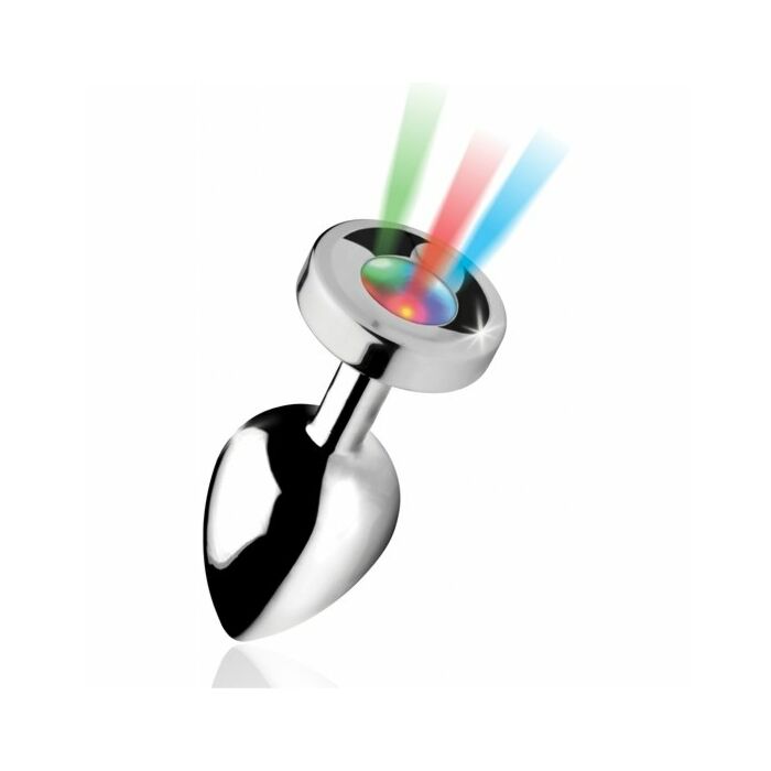 Light up - plug anal largo  - plateado