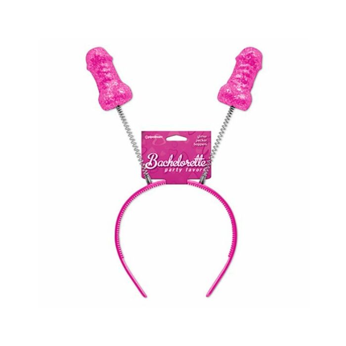 Bachelorette diadema con penes de purpurina