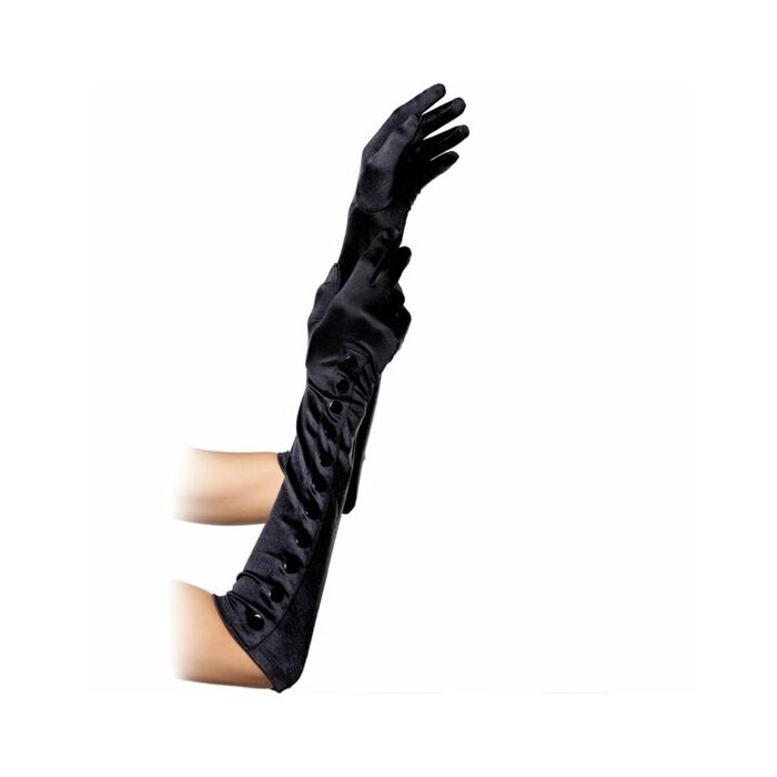 Leg avenue guantes extra largos negros con botones