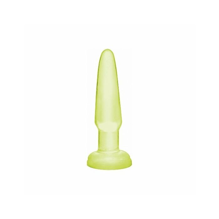 Basix mini plug anal de gelatina 9 cm luminiscente