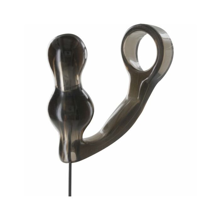 Manpower plug con anillo para el pene y mando transparente