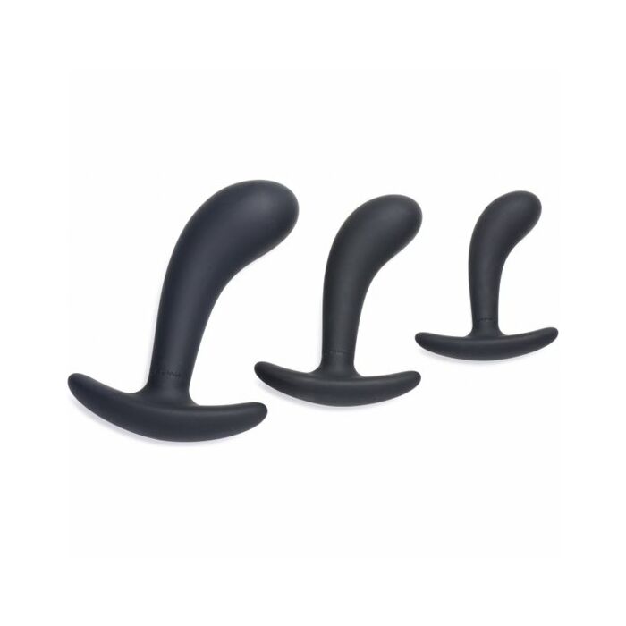 Set anal curvo - dark delights 3 piezas - negro