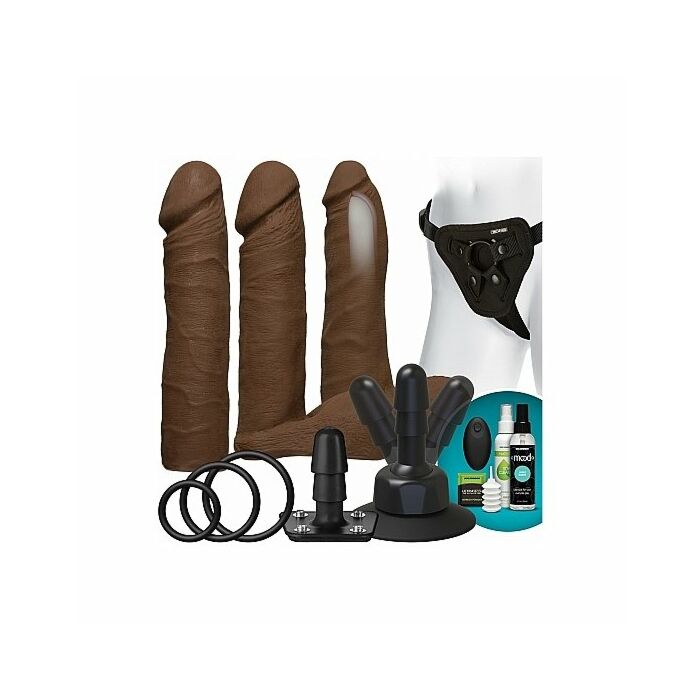 Vibrating dual density ultraskyn set - chocolate