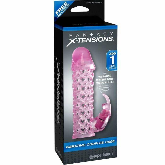 Xtensions funda vibrador pareja cage rosa