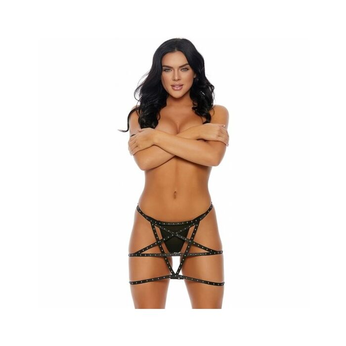 Be my stud skirt arnés con tachuelas doradas