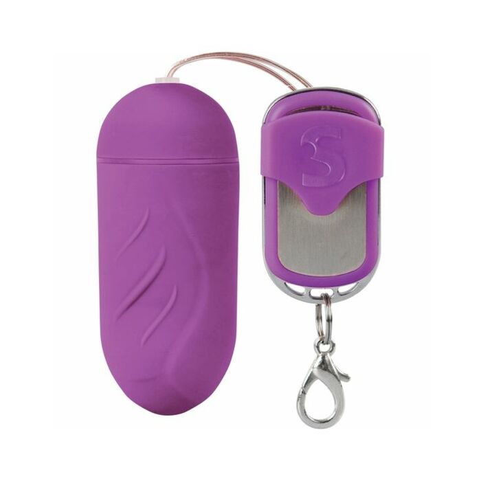 Shots ribbed huevo control remoto lila 100 silicona