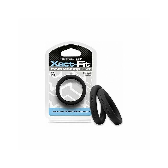 Xact-fit pack de 2 anillos de silicona 15,2cm - negro