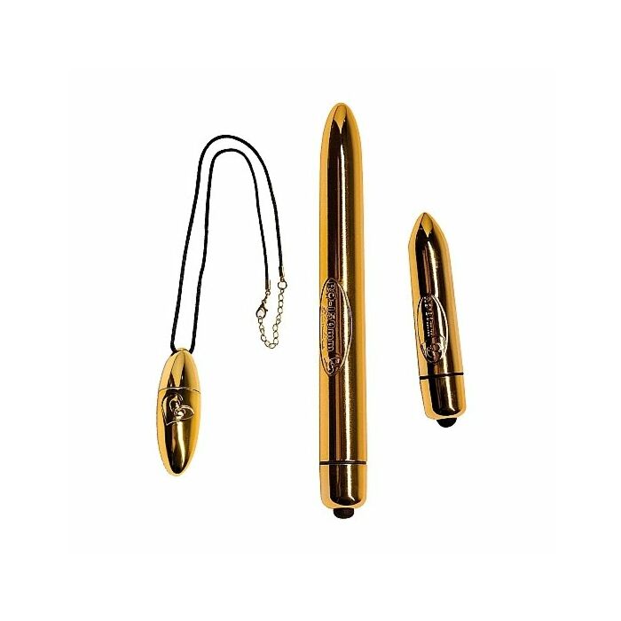 Caja regalo set de vibradores dorados