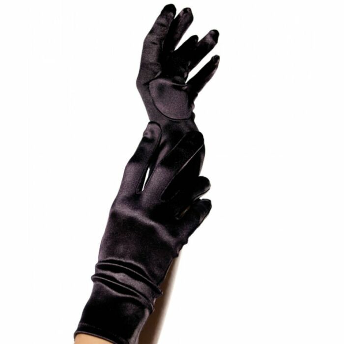 Guantes Satén Negro Seductor