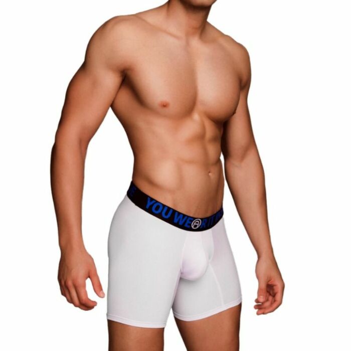Macho - ms077 boxer deportivo largo blanco talla s