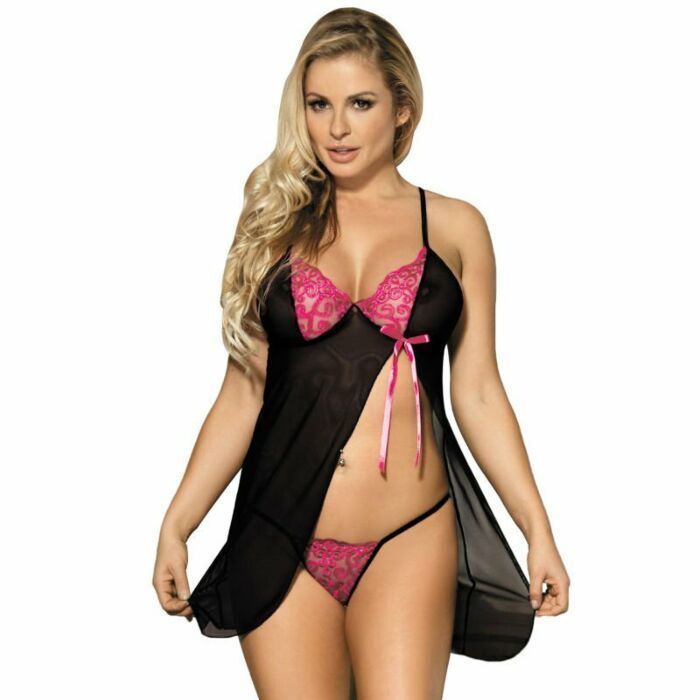 Subblime babydoll negro y rosa s/m