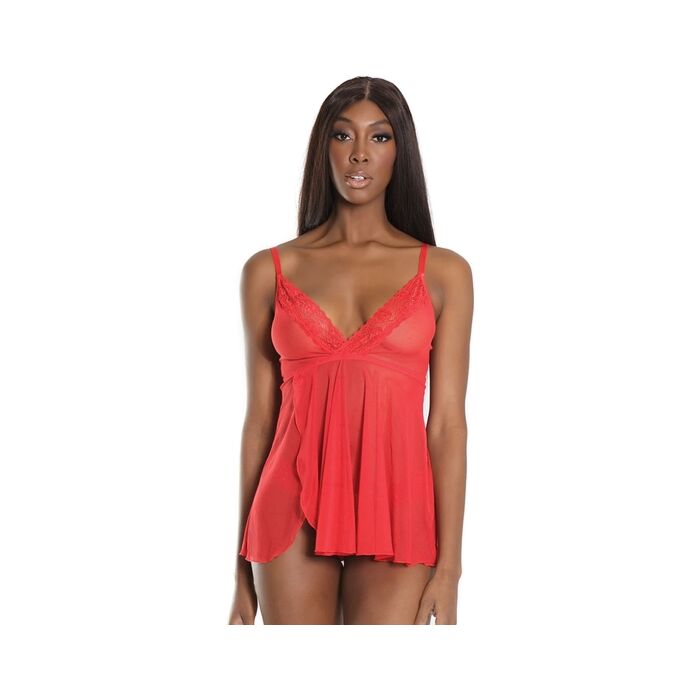 Picardias con tanga festoneado - rojo