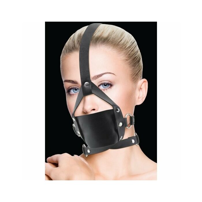 Ouch leather mordaza negro con ajustes