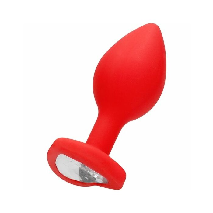 Diamond heart butt plug - regular - rojo