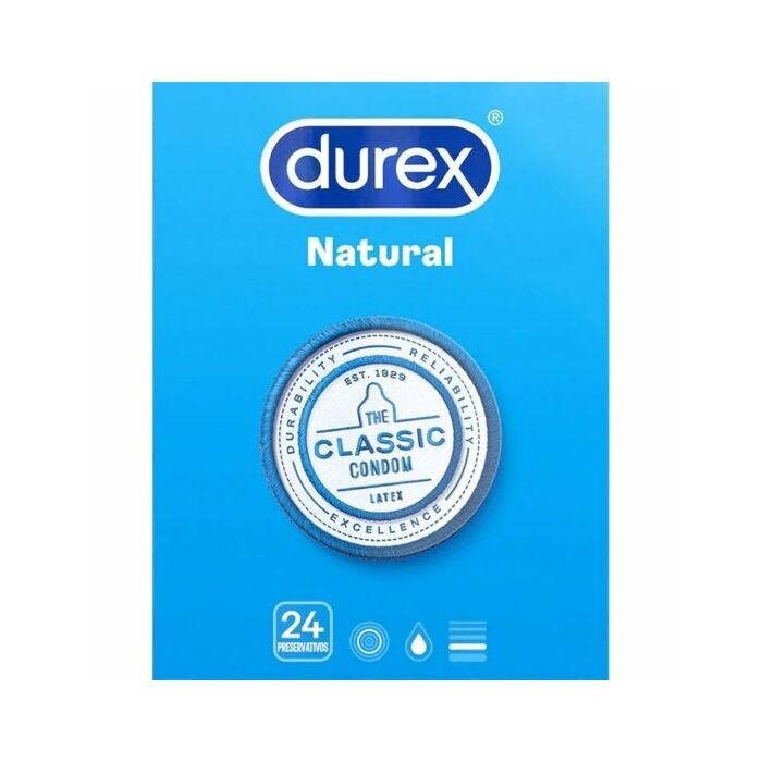 Preservativos Durex Natural, 24 Unidades
