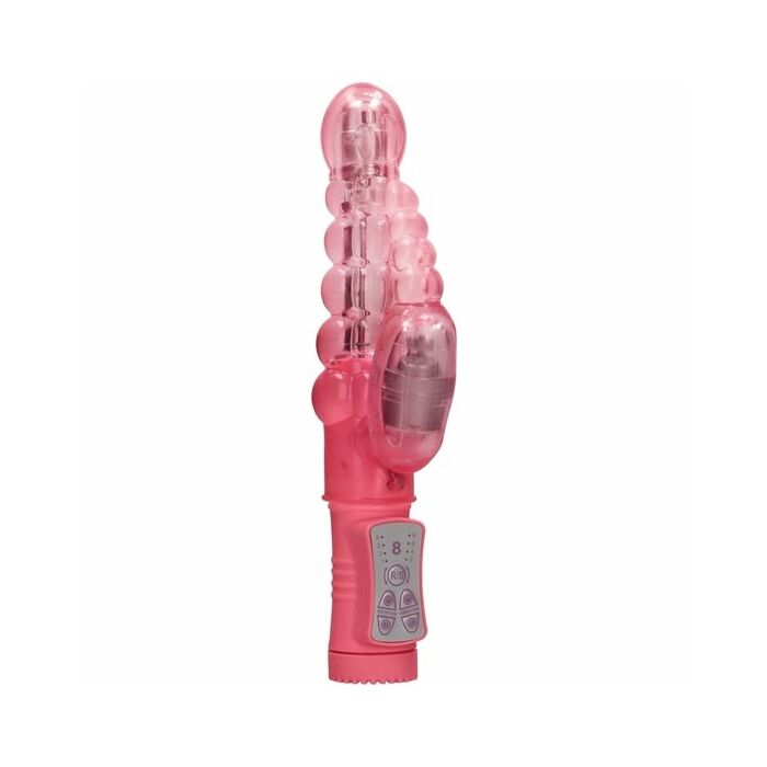 Vibrador rampante burbujas con rotación - rosa