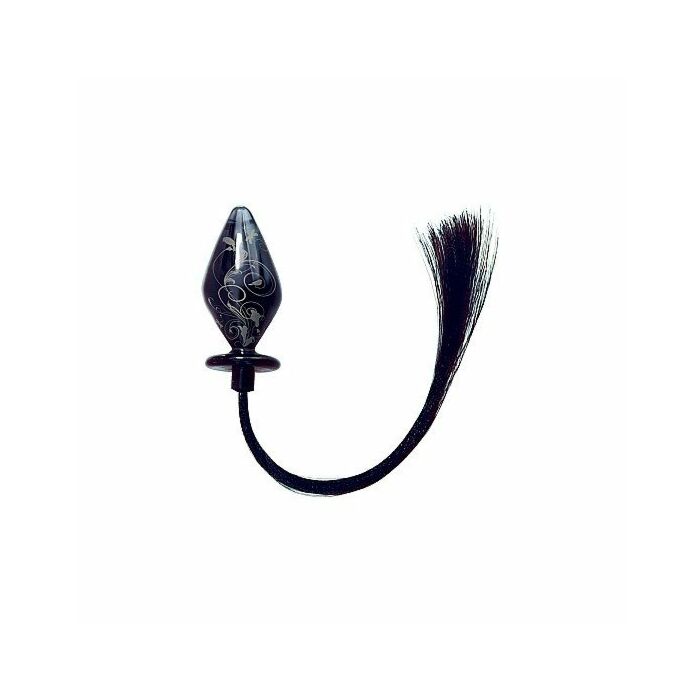 Plug de cristal con cola pony - grande