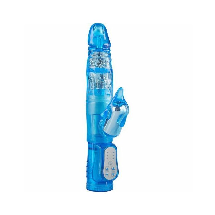 Vibrador con estimulador de clitoris azul