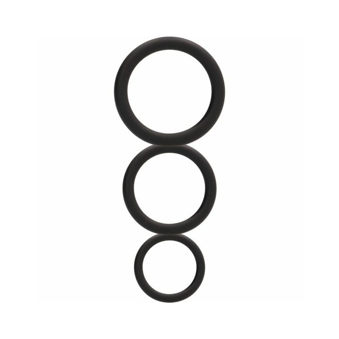 Set 3 anillos gruesos silicona - negro
