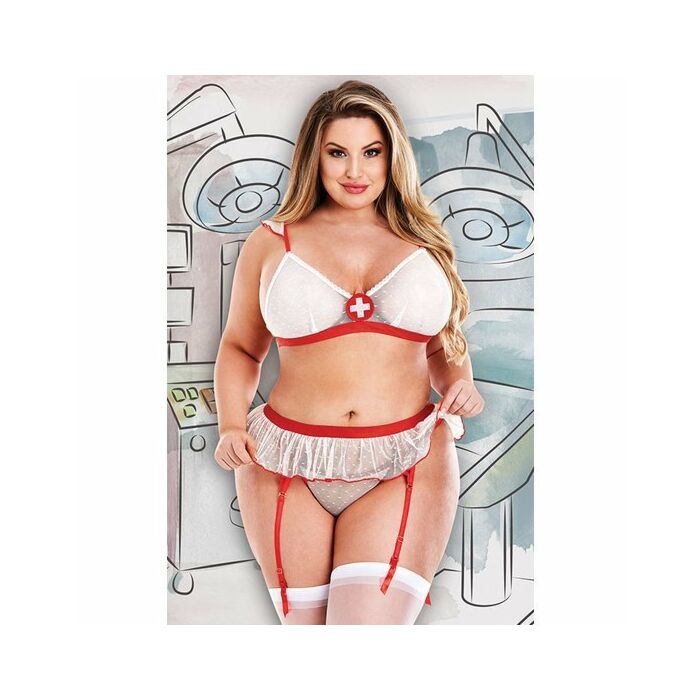 Call nurse conjunto 3 piezas - blanco rojo