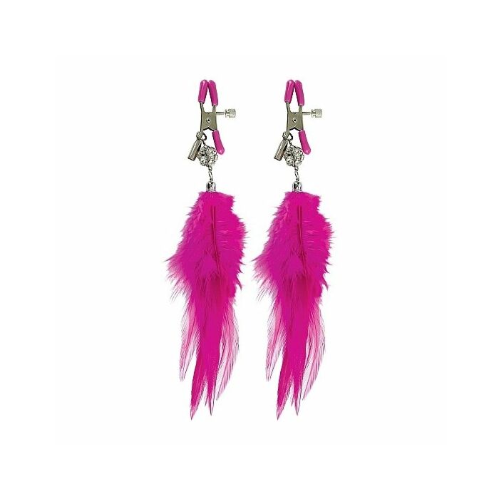 Fetish fantasy pinzas para pezones con plumas rosa
