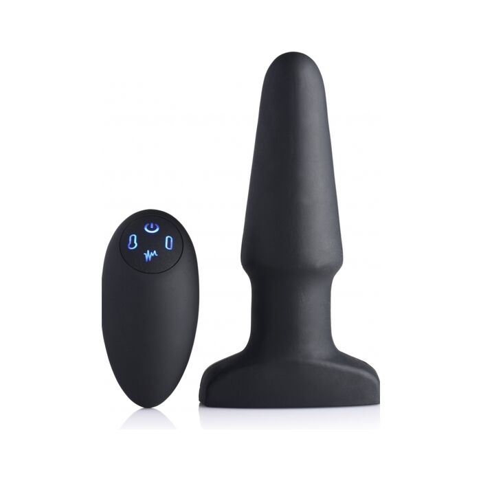 Plug anal de silicona, inflable y con vibrador de 10x