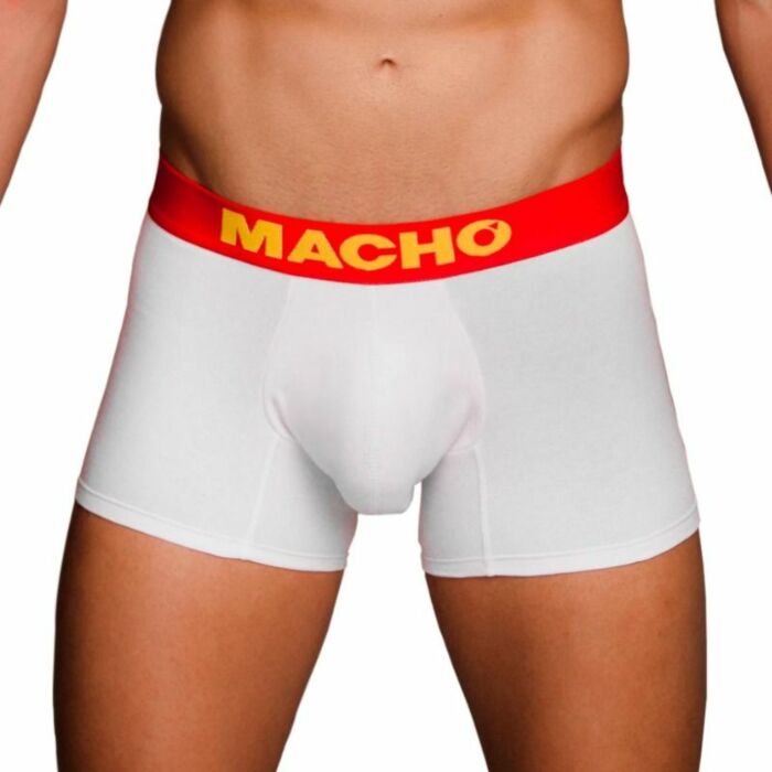 Macho - ms075 boxer deportivo blanco talla s