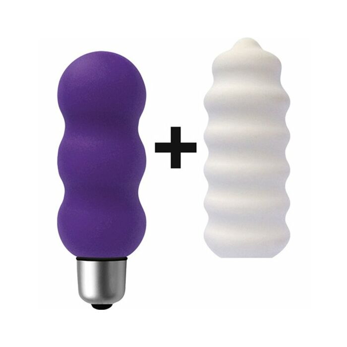 Joystick micro gyro estimulador con fundas violeta / blanco