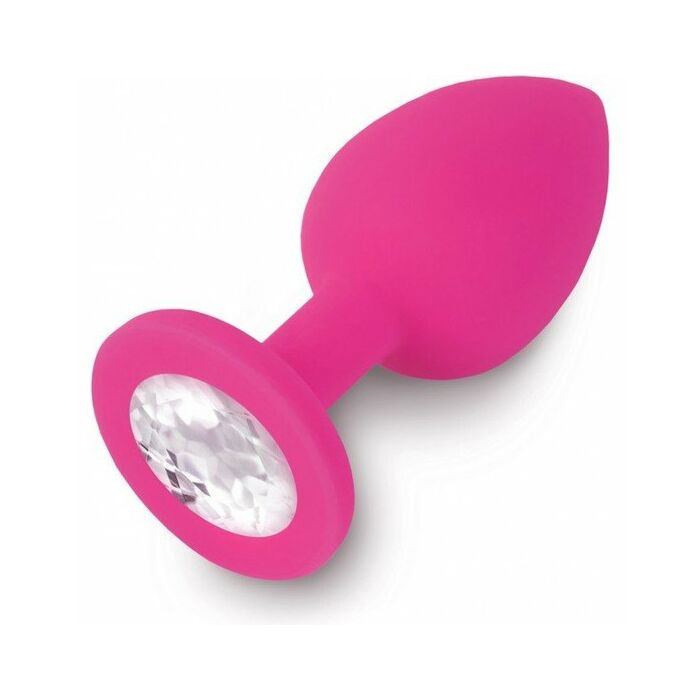 Plug anal jewellery de silicona fucsia / diamante