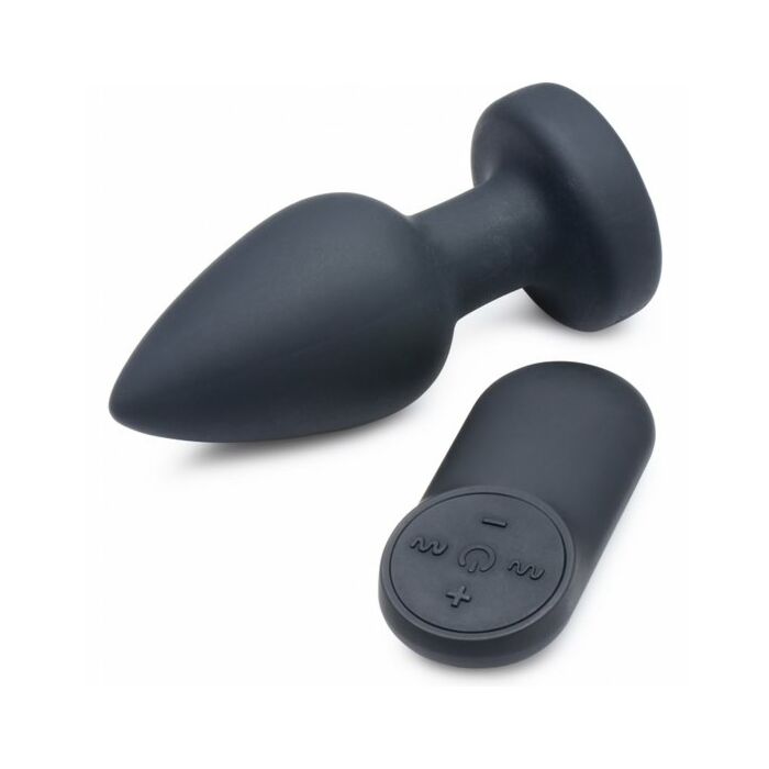 Plug anal vibrador de silicona -medio  -negro