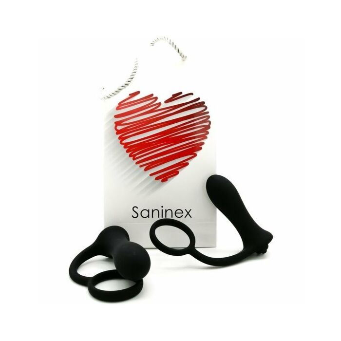 Saninex brave - plug vibrador con anillo - negro