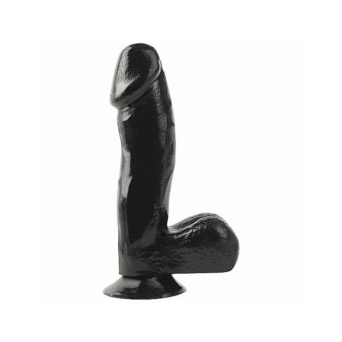 Basix pene de gelatina succion negro 16 cm