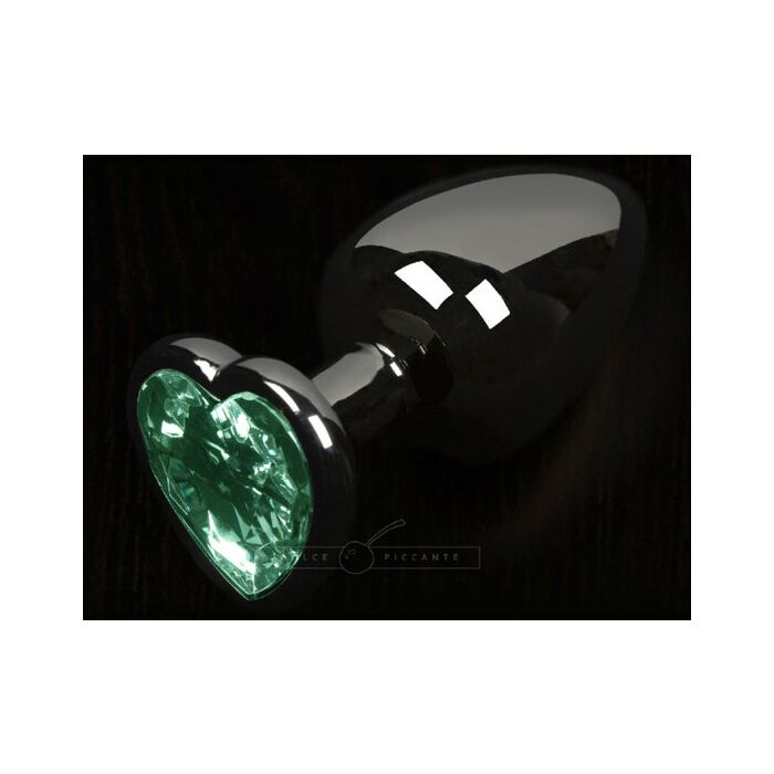 Plug metal corazon verde - s