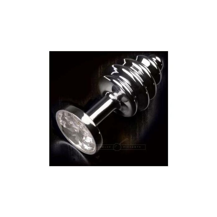 Plug anal jewellery ribbed plata / diamante