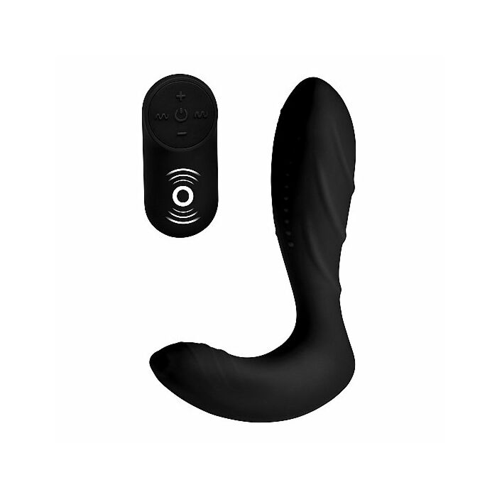 Vibrador para próstata de silicona con control remoto - negro