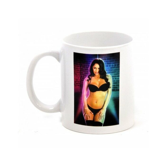 Strip mug - modelo mujer castaña