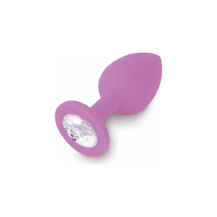 Plug anal jewellery de silicona morado / diamante