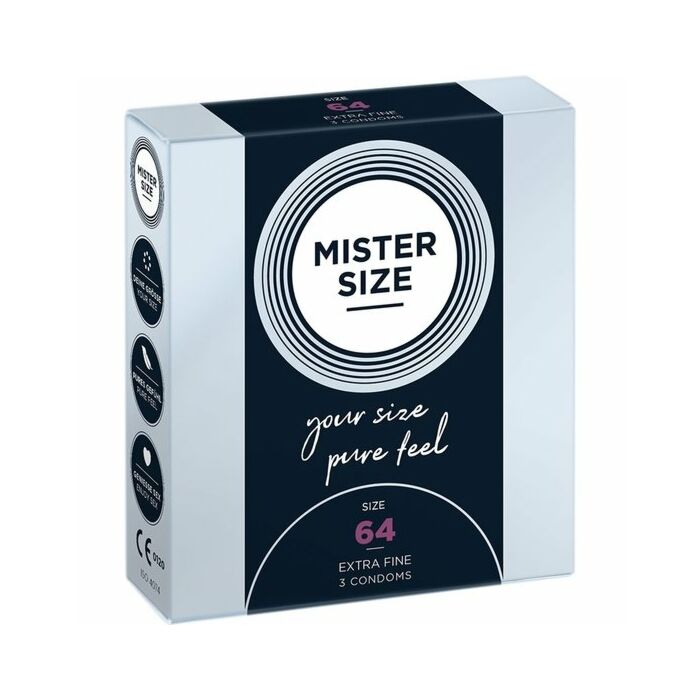 Mister size 64 (3 pack) - preservativos natural , latex