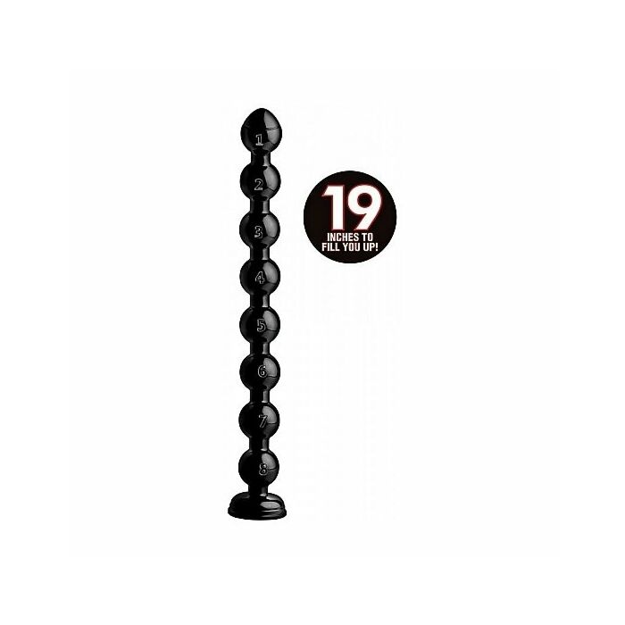 Beaded hose dildo 58x8cm - negro